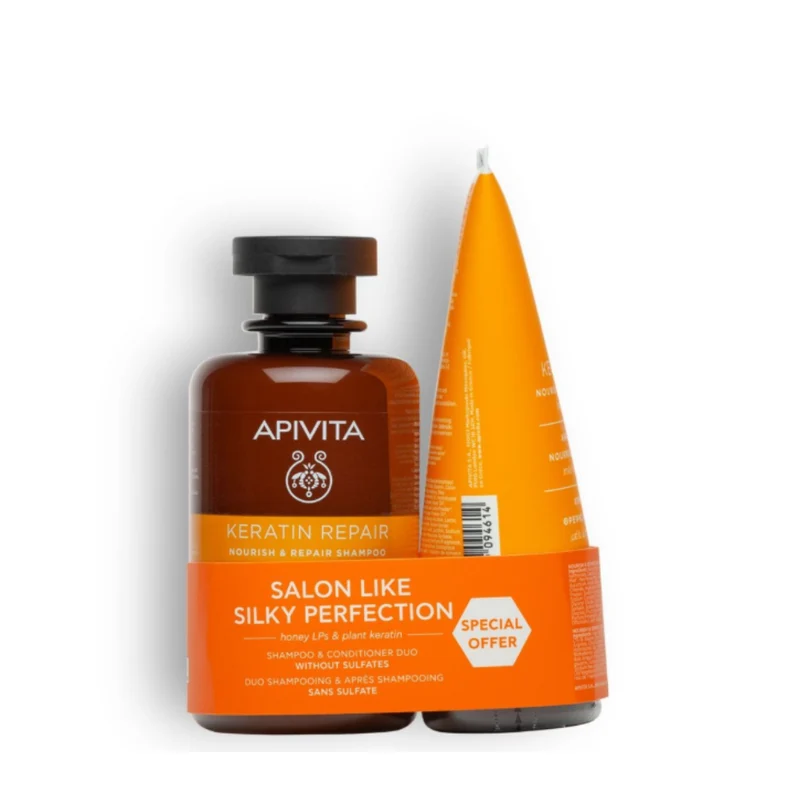 Apivita Keratin Repair Shampoo & Conditioner Set